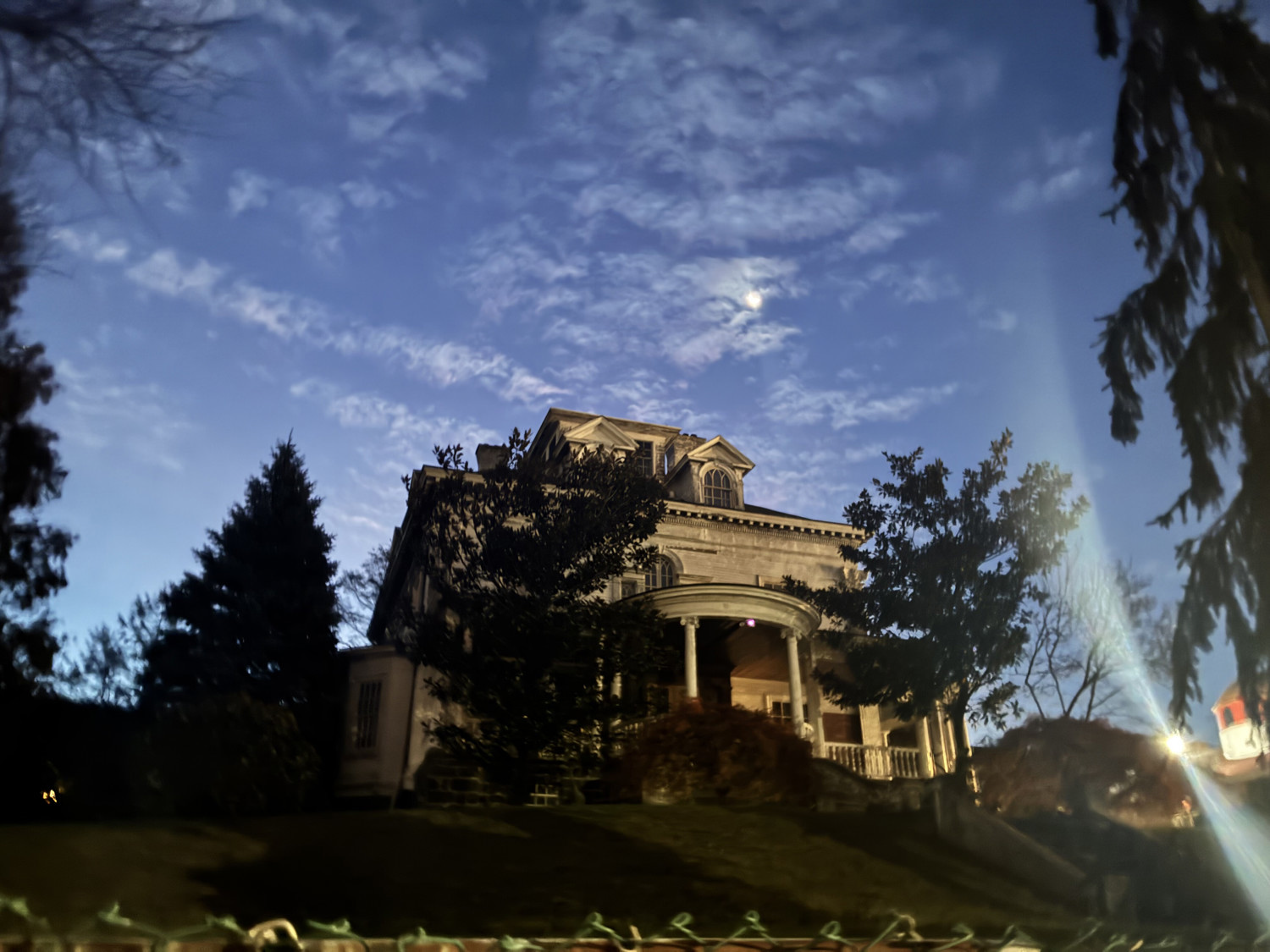 Moon over the porch